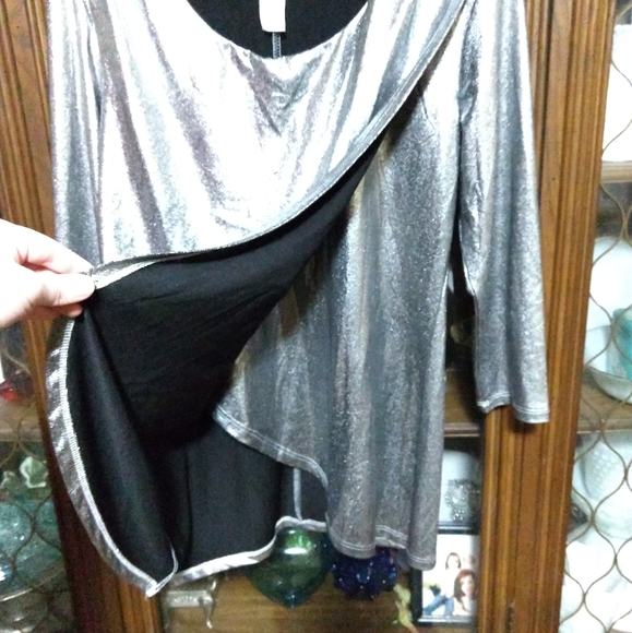 Avon Silver Draped Blouse - Picture 4 of 7
